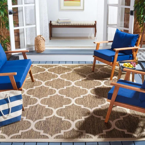 Vista 13 de SAFAVIEH Courtyard Collection - Alfombra decorativa de 2 x 3 pies 7 pulgadas, verde oscuro y beige, no desprende pelusa y de fácil cuidado