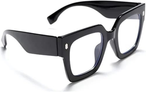 Vista 3 de Gafas de lectura cuadradas de gran tamaño con bloqueo de luz azul para mujer, elegantes lectores de computadora para mujer