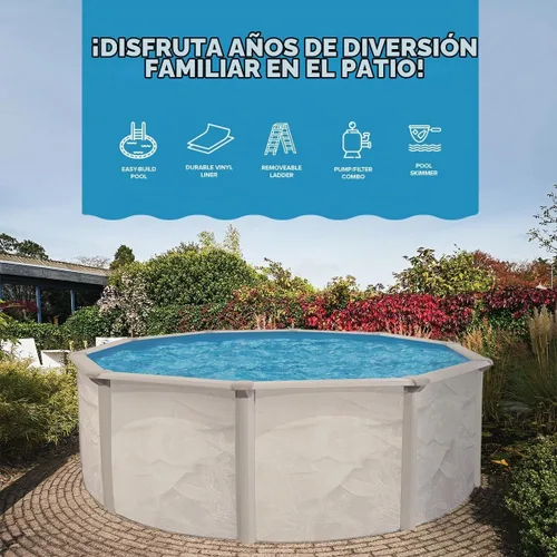 Vista 4 de Boulder 18' x 52" ATS+Kit de piscina de acero fácil de construir sobre el suelo por WaterThat