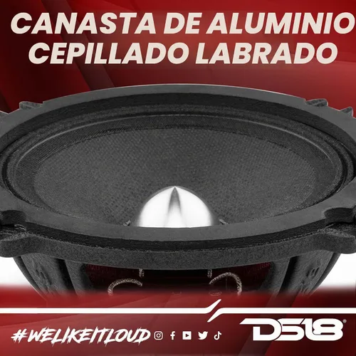 Vista 4 de DS18 PRO-FR5NEO Altavoz de rango completo de 5.25" - Cúpula de aluminio plateado, 400W máx, 200W RMS, 4-Ohms, rejilla incluida, imán de neodimio