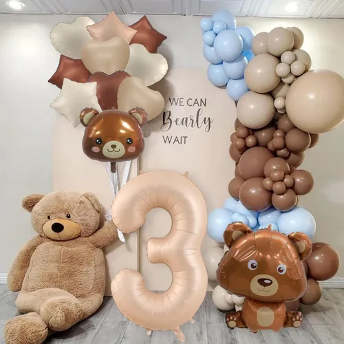 Vista 4 de 23 globos de oso, globos de 40 pulgadas, globos de oso de peluche de 40 pulgadas, globos de cumpleaños, globos de aluminio de animales para Caramelo
