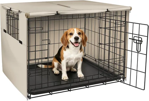 Vista 33 de Explore Land - Funda para jaula para perros, 18 pulgadas, color negro Parasol de poliéster resistente, ajuste universal para jaula de alambre