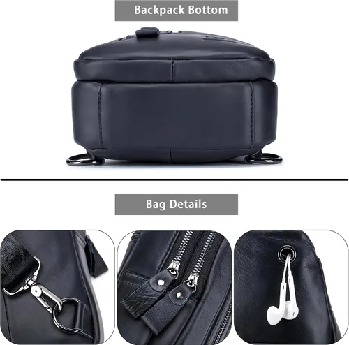 Vista 113 de LUKZIJAES Bolso bandolera de cuero genuino para hombre