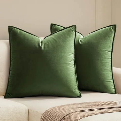 Vista 23 de MIULEE Paquete de 2 fundas de cojín decorativas de terciopelo suave, cuadradas, unicolor, para sofá, dormitorio, automóvil, 16 x 16 pulgadas