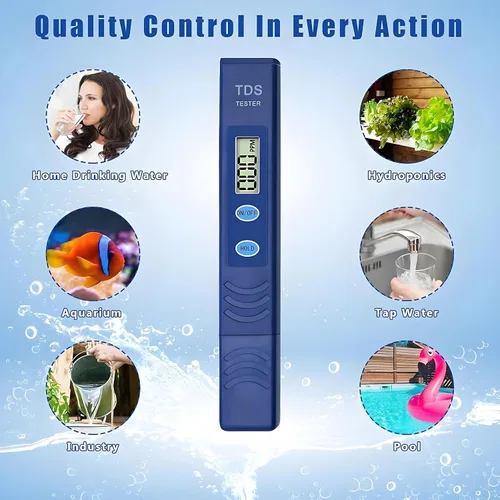 Vista 5 de TDS Medidor digital de agua para agua potable Digital TDS meter with titanium probe for drinking water, aquariums, RO systems and everyday water