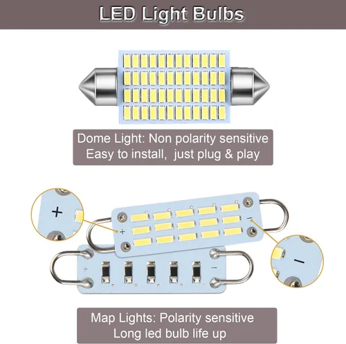 Vista 3 de Bombillas LED de Reemplazo para Lámpara de Techo y Mapa Interior Compatible con K1500 K2500 C1500 C2500 1988-2000, Chevy Silverado GMC Sierra
