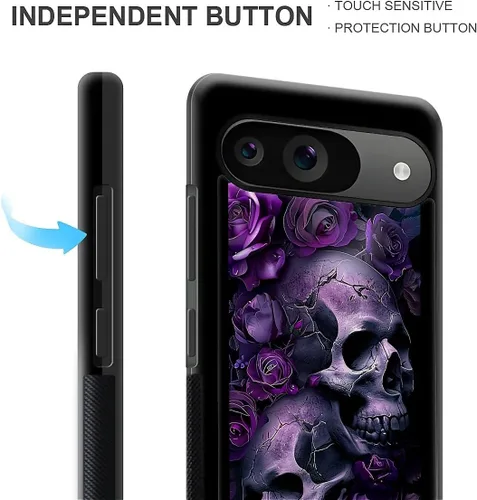 Vista 1545 de Compatible con Google Pixel 4A 5G Mobile Case Creative Acrylic Panel trasero Silicona Protección Grip especialmente diseñado para Google Pixel 4A 5G
