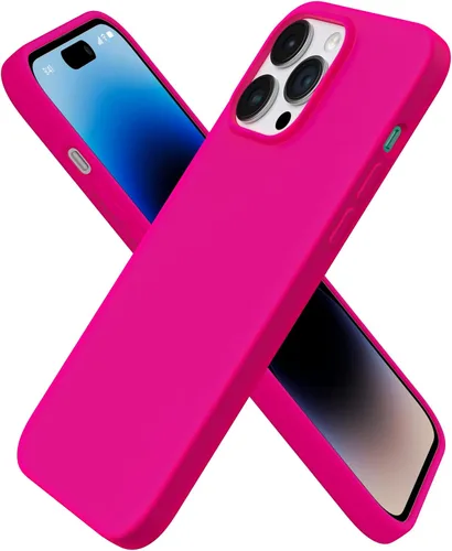 Vista 25 de ORNARTO Funda compatible con iPhone 14 Pro Max de 6.7 pulgadas, silicona líquida delgada de 3 capas con cobertura completa, funda protectora