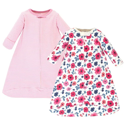 Vista 4 de Touched by Nature Saco de dormir unisex de algodón orgánico de manga larga para bebé, manta, mariposas brillantes, 0-3 meses Bright Butterflies