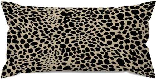 Vista 20 de Fundas de almohada con estampado de leopardo y guepardo negro y marrón, 12 x 18 pulgadas, fundas de cojín de granja para sofá, sala de estar