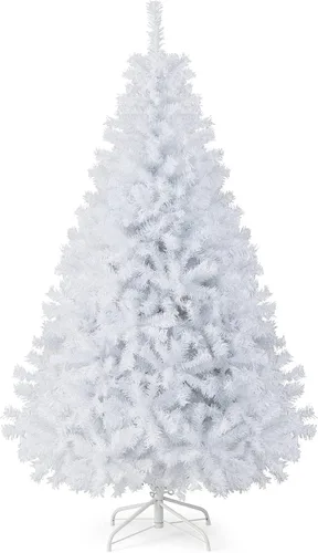 Vista 10 de Goplus Árbol de Navidad negro sin luz de 6 pies, árbol de Halloween artificial con 1036 puntas de rama, soporte de metal, árbol completo de Navidad