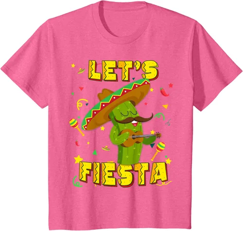 Vista 48 de Cinco De Mayo - Camiseta de regalo con sombrero de cactus Let's Fiesta, Negro, S