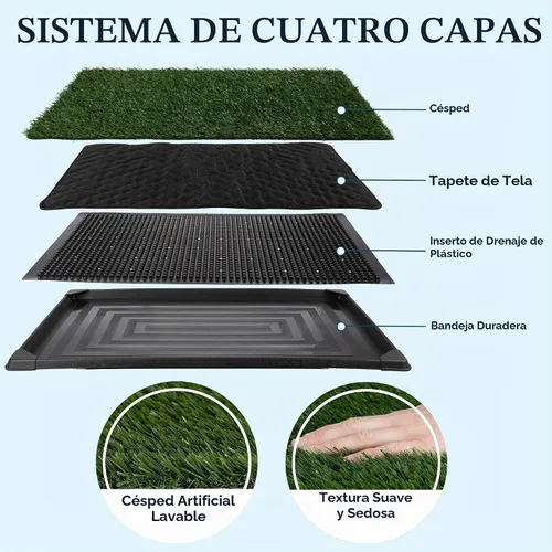 Vista 6 de Almohadilla de Césped Artificial para Orina de Cachorros para Perros y Mascotas Pequeñas - 20 x 30 Pulgadas, Almohadillas de Césped Reutilizables