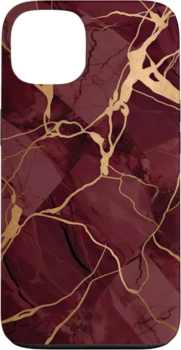 Vista 7 de iPhone 16 Burgundy and Yellow Metamorphic Pattern Case