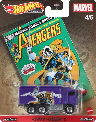 Vista 5 de Hot Wheels Pop Culture Hi-Way Hauler - Vehículo a escala 1:64 para niños de 3 años en adelante y coleccionistas de autos de juguete clásicos