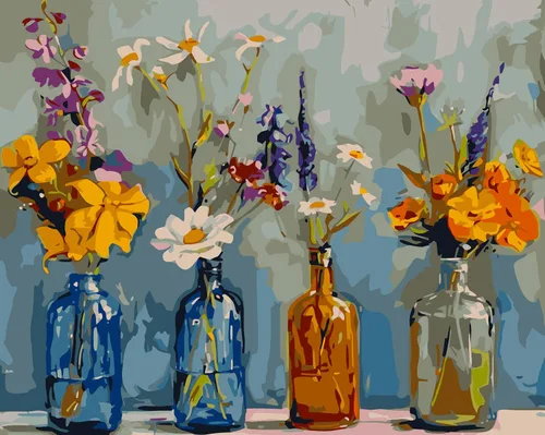 Vista 9 de Pintura de bolas de flores por números para adultos, kit de pintura por números para adultos, paquete de pintura por números para principiantes