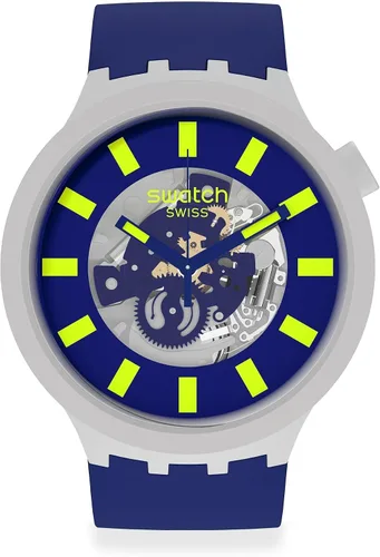 Vista 2 de Swatch Big Bold BIOCERAMIC - Reloj casual con correa de silicona de cuarzo 20 Modelo SB03M103 gris gris