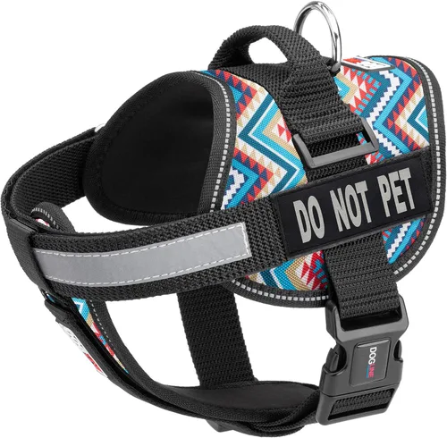 Vista 19 de Dogline Arnés de chaleco para perros y 2 parches extraíbles para no mascotas, XS/de 15 a 19 pulgadas, verde