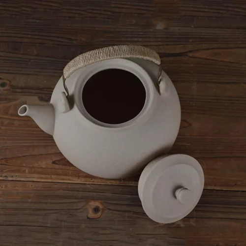 Vista 6 de LIOONS Hervidor de té de grado alimenticio, tetera creativa de moda, silbato de cerámica, tetera de fuego directo para el hogar, tetera de gran