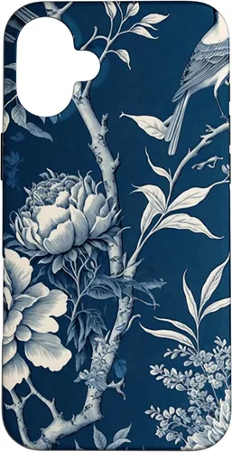 Vista 23 de Chinoiserie Floral Toile Blue and White Funda para iPhone 17