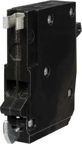 Vista 2 de Square D de Schneider Electric QOT1520CP Interruptor de circuito mini tándem, QO, 1 x 1 polo a 15A o 20A, 120/240VAC, 10kA, montaje en enchufe, negro