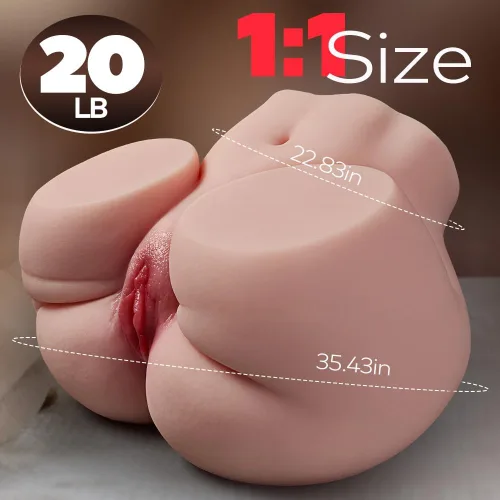 Vista 6 de Muñeca Sexual BBW de 21 Libras Juguete Sexual Masculino, Muñecas Sexuales Realistas con Mejilla Regordeta Vagina Profunda y Coño Anal Culo