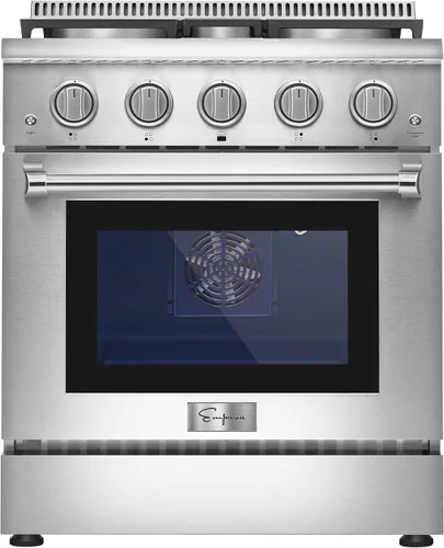 Vista 2 de Empava Cocina de gas de horno individual deslizante de estilo profesional de 30 pulgadas y 4.2 pies cúbicos con 4 quemadores sellados ultra altos