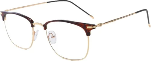 Vista 11 de Shiratori Gafas de lente transparente retro vintage con montura de cuerno de 1.693 in