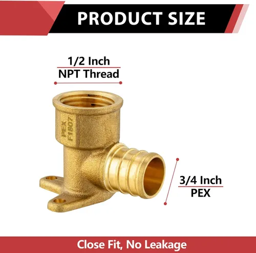 Vista 2 de EFIELD Barb Pex - Juego de 10 accesorios de crimpado hembra NPT de 3/4 pulgadas x 1/2 pulgadas, ASTM F1807, (PEX1807165)