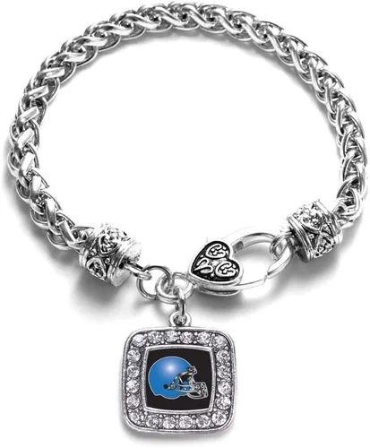 Vista 221 de Pulsera de dijes cuadrados de plata con joyería de circonita cúbica