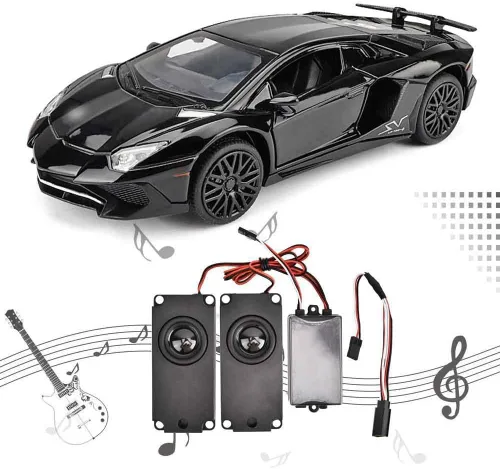 Vista 4 de Simulador de sonido del motor Dilwe, grupo de enlace del acelerador 2 altavoces, simulador de sonido del motor del motor para 1/10 modelo RC coche