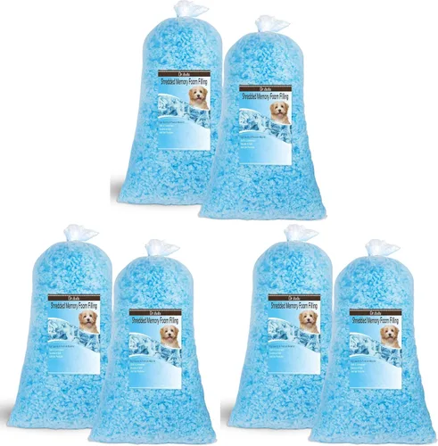 Vista 10 de DR.DUDU Espuma de relleno para puf de 2.5 libras, relleno de espuma viscoelástica de gel triturado, espuma de relleno de almohada premium suave