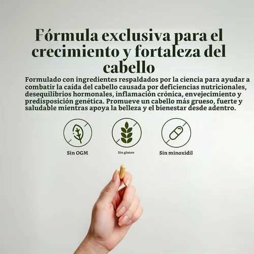 Vista 3 de BUNDU Suplementos para el crecimiento del cabello, fórmula natural, libre de OMG, libre de crueldad para un cabello más completo Reduce