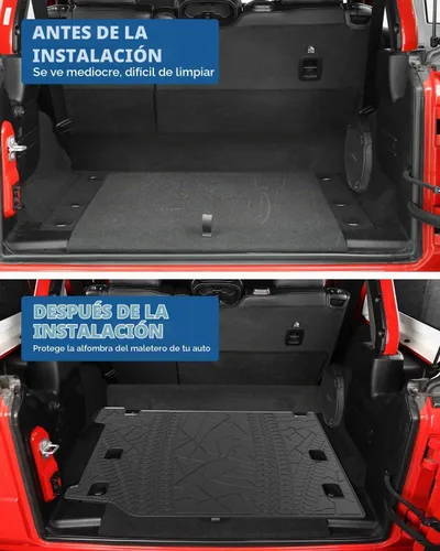 Vista 3 de JOYTUTUS Tapete de carga compatible con Wrangler JL 4XE, protección para todo tipo de clima, forro de carga, resistente, impermeable, sin olor, se
