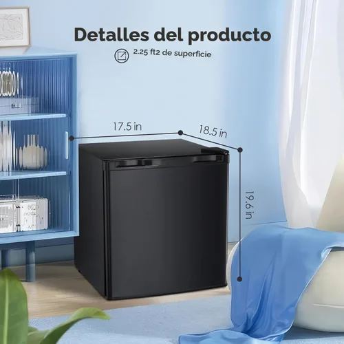 Vista 5 de Congelador vertical pequeño de 1.1 pies cúbicos, mini congelador compacto con estantes extraíbles, termostato ajustable, bisagra de puerta