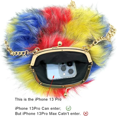Vista 3 de FHQHTH Faux Fur Purse Fashion Clutch Handbag Shoulder Vintage Evening Bags for Women
