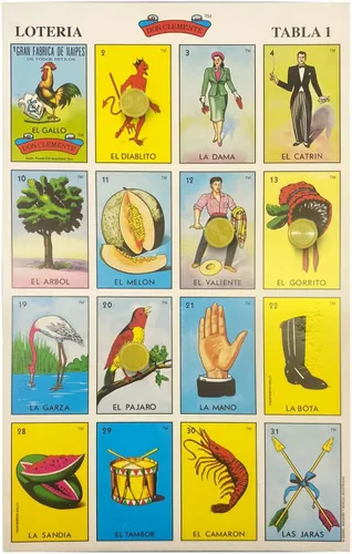 Vista 2 de Loteria Mexicana Tradicional Mini Don Clemente 20 Jugadores 160 Fichas - Juego de mesa mediano de bingo mexicano, 160 fichas de plástico para 20