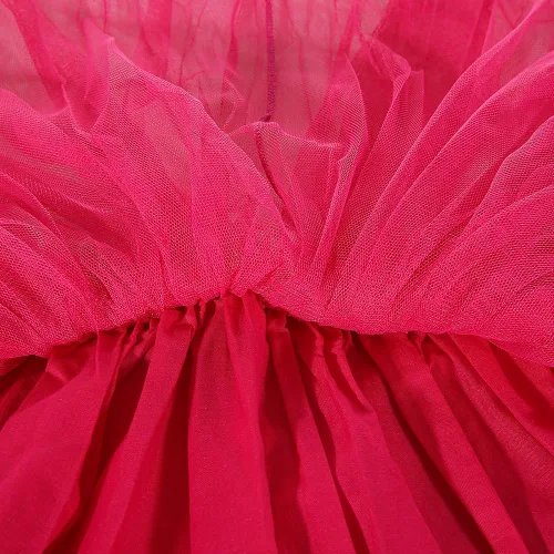 Vista 3 de Tutú para niña pequeña y niña, falda larga de tul en capas para niñas pequeñas y grandes 1T-16T