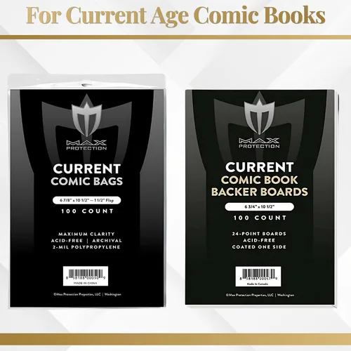 Vista 9 de Max Protection Bolsas y tableros de cómics actuales de primera calidad – Fundas y tableros de respaldo de cómics de corriente ultra transparentes