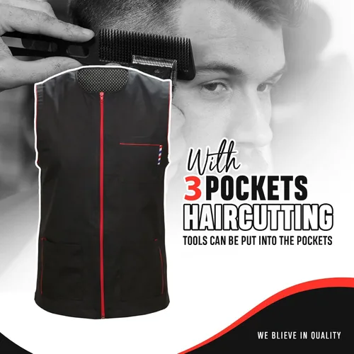 Vista 4 de Chaqueta de peluquero profesional para hombres y mujeres, camisa de peluquero ligera, elegante, chaquetas de corte de pelo