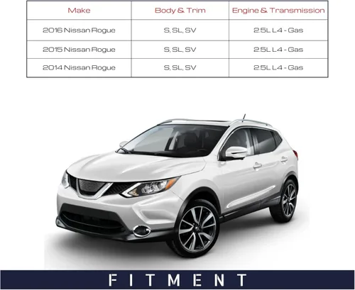 Vista 8 de Spieg 2014-2017 Nissan Rogue Driver Side Door Mirror Reemplazo con Power Heated 360 View Camera Luz de señal de giro Blanco NI1320254 Izquierda
