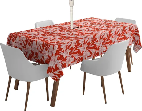 Vista 23 de Mantel cuadrado para interiores y exteriores de 58 x 58 pulgadas, mantel cuadrado impermeable para mesa de patio, manteles de primavera/verano