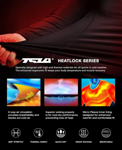 Vista 3 de TSLA - Camiseas térmicas de compresión de manga larga con cuello en V para hombre, ideales para usar como capa base para hacer ejercicio, correr