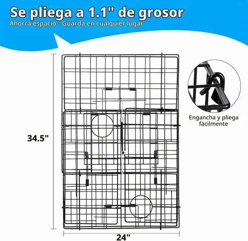 Vista 3 de QualyQualy 2 Packs Foldable Crab Trap 24", Crab Bait Bag，Pacific Heavy Duty Steel Crap Cage Kit with Harness, 100’ Sinking Line, Easy Store & Carry