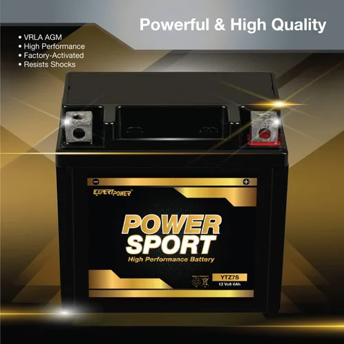 Vista 4 de ExpertPower Batería AGM recargable YTZ7S 12V 6AH para Honda Ruckus, Yamaha WR250R, Kawasaki Bayou 220 y más