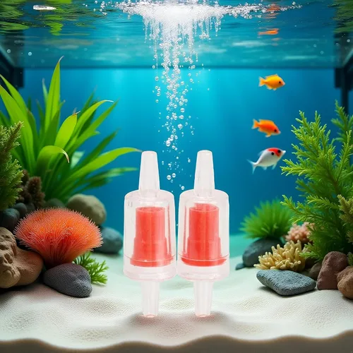 Vista 4 de JJLFresheners Válvula de prevención de reflujo Válvula de bomba de aire de burbuja de control de acuario para tanque de peces 6 piezas rojo