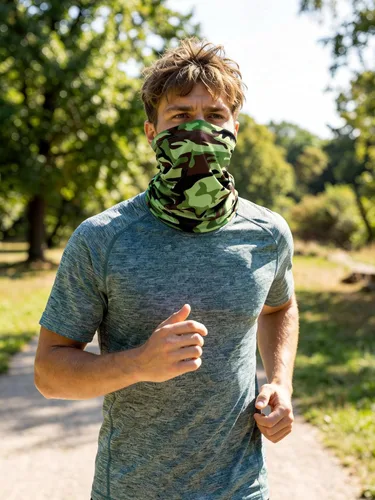 Vista 7 de 9 piezas de pasamontañas para hombre, polaina para el cuello, máscara facial de verano, protección solar, refrescante, transpirable, cubierta