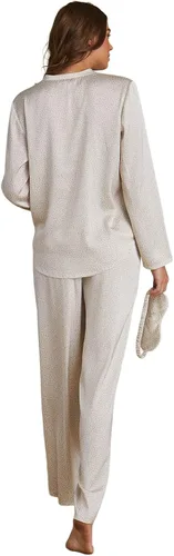 Vista 3 de Barefoot Dreams Conjunto de pijama de satén lavado, ropa de dormir de satén de lujo con máscara para dormir
