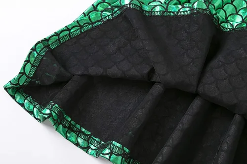 Vista 6 de Vestido de sirena para niñas, vestido de sirenita, disfraz de Ariel, traje de dibujos animados, ropa de juego, fiesta de cumpleaños, cosplay