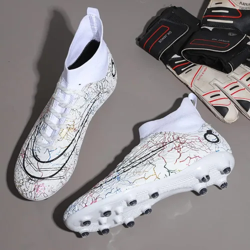 Vista 3 de MIGPOGZAI Zapatos de fútbol para hombre, zapatos de fútbol de alta calidad, transpirables, atléticos, profesionales, para jóvenes, niños, zapatos